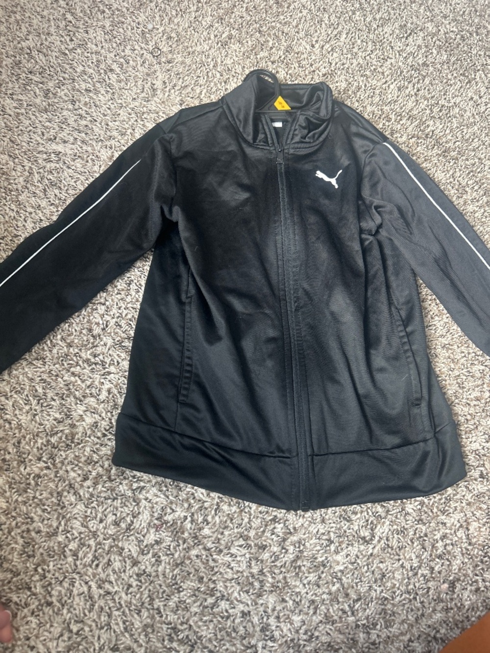 Puma Boys Black White Full Zip Track Sweat Jacket Size M 10/12